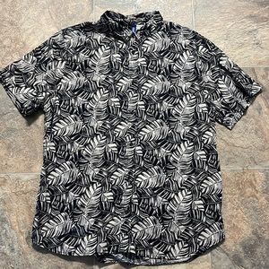 Divided Tropical Print Button Down Shirt XL
